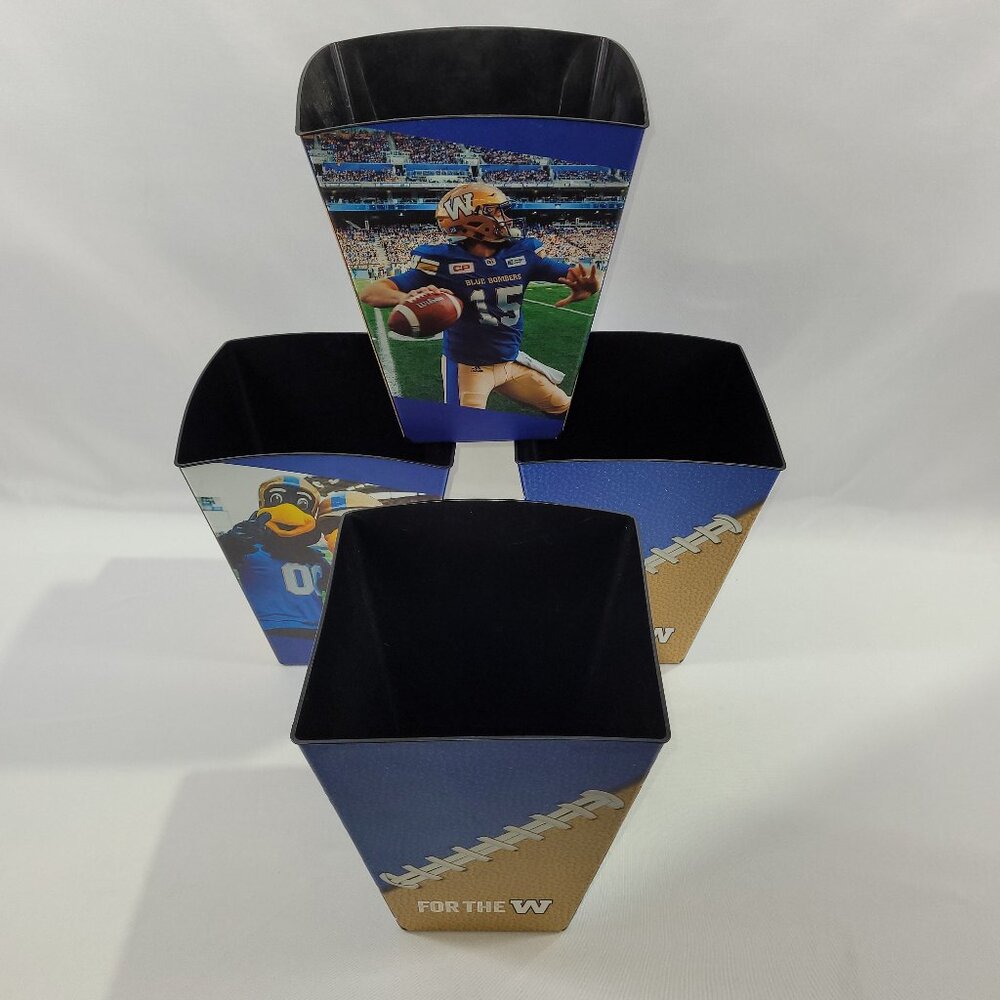 Canadian Football League Winnipeg Blue Bombers Popcorn Bucket Set 4 Containers